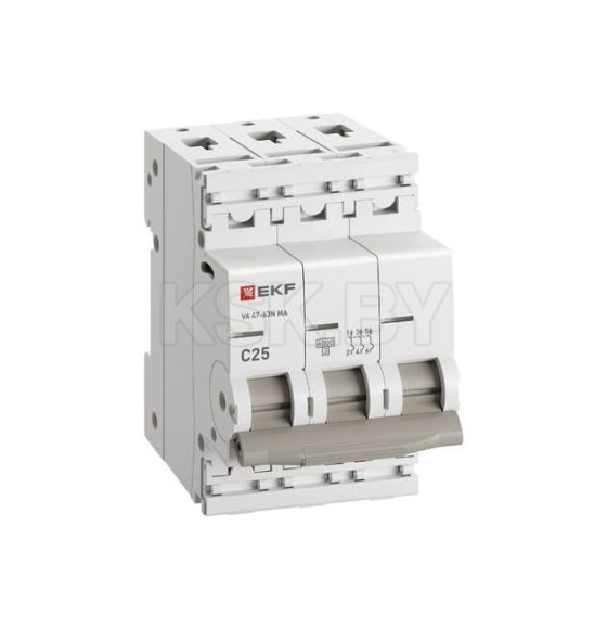 Выключатель автоматический ВА 47-63N MA 3P 25А (C) 6кА без теплового расцепителя PROXIMA EKF (M63MA6325C) 