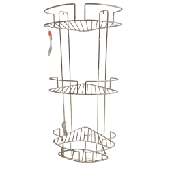 Полка для ванной комнаты угловая из стали с хромовым покрытием JB-313