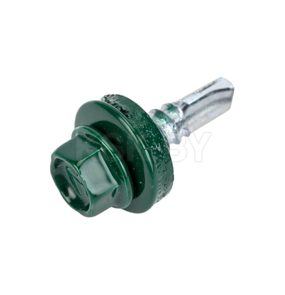 Саморез кровельный с резин. прокл. 5,5х19  PT3. RAL 6005 (темно-зеленый) DAXMER (уп/250 шт)