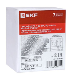 Переключатель кулачковый ПК-1-22 25А 2P "1-0-2" с блокировкой IP65 EKF PROxima