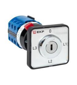 Переключатель кулачковый ПК-1-194 10А 4P с ключом для амперметра EKF PROxima
