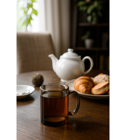 Кружка стеклянная "Чайная" графит 320 мл/8*9,5 см ( 25с2408, 058297)