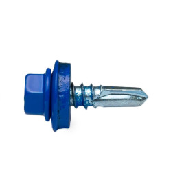 Саморез кровельный с резин. прокл. 5.5х19, сверло РТ3, RAL 5005 (насыщенный синий) в коробке с окном (упак/300шт)