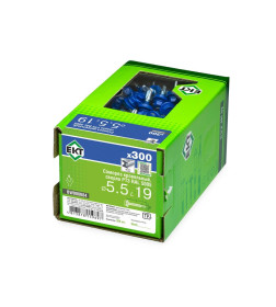 Саморез кровельный с резин. прокл. 5.5х19, сверло РТ3, RAL 5005 (насыщенный синий) в коробке с окном (упак/300шт)