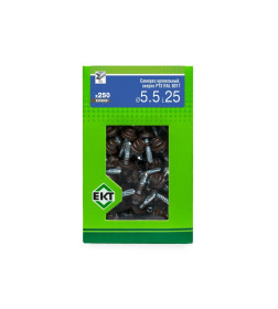 Саморез кровельный с резин. прокл. 5.5х25, сверло РТ3, RAL 8017 (темно-коричневый) в коробке с окном (упак/250шт)