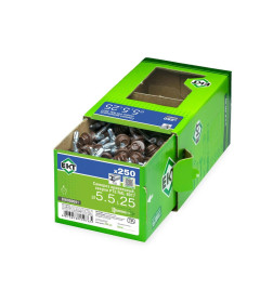 Саморез кровельный с резин. прокл. 5.5х25, сверло РТ3, RAL 8017 (темно-коричневый) в коробке с окном (упак/250шт)