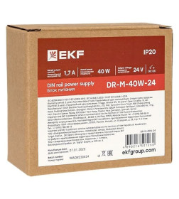 Блок питания на дин рейку 40Вт,Uвх ~ 220 В AC m, Uвых - 24 В DC постоянного тока