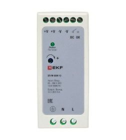 Блок питания на дин рейку 60Вт,Uвх ~ 220 В AC m, Uвых - 12 В DC постоянного тока