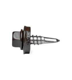 Саморез кровельный с резин. прокл. 5.5х19, сверло РТ3, RAL 8017 (темно-коричневый) в коробке с окном (упак/300шт)