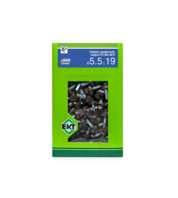 Саморез кровельный с резин. прокл. 5.5х19, сверло РТ3, RAL 8017 (темно-коричневый) в коробке с окном (упак/300шт)