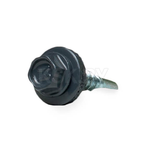 Саморез кровельный с резин. прокл. 5.5x25, сверло РТ3, RAL 7024 (серый) в пласт. контейнере, ЕКТ (упак/50шт) (B009714) 