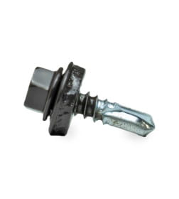 Саморез кровельный с резин. прокл. 5.5х19 сверло PT3, RAL 8019 (серо-коричневый) в коробке с окном (упак/300шт)