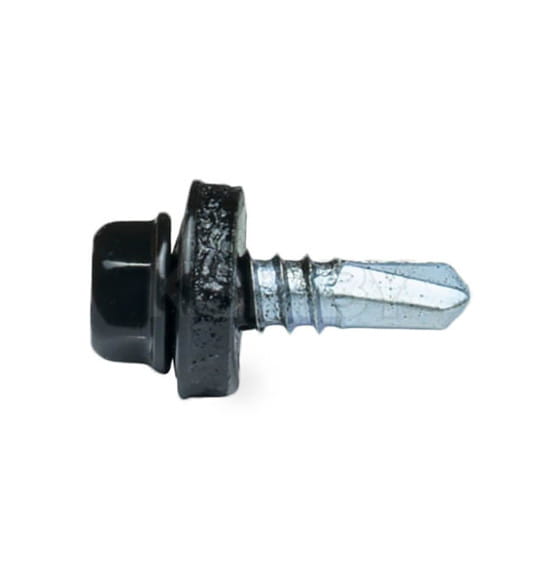 Саморез кровельный с резин. прокл. 5.5х19 сверло PT3, RAL 9005 (черный) в пласт.контейнере, ЕКТ (упак/50шт) (B009524) 