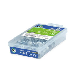 Саморез кровельный 5,5х19 PT3. RAL 9003 (белый сигнальный), в пласт. контейнере (упак/50шт)