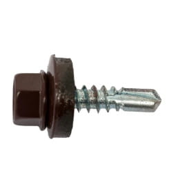 Саморез кровельный 5,5х19 PT3. RAL 8017 (темно-коричневый), в пласт. контейнере (упак/50шт)