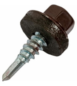 Саморез кровельный 5,5х19 PT3. RAL 8017 (темно-коричневый), в пласт. контейнере (упак/50шт)