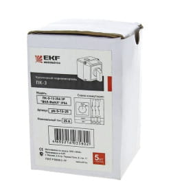 Переключатель кулачковый ПК-3-13 63А 3P "ВКЛ-ВЫКЛ" IP54 EKF PROxima