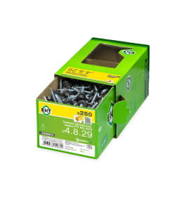 Саморез кровельный с резин. прокл. 4.8х29, сверло PT1, RAL 8019 в коробке с окном  (упак/250шт)