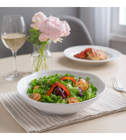 Тарелка глубокая фарфоровая "Bianco" 21,8*5,2 см (CHP14180, код 278374)