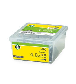 Саморез кровельный с резин. прокл. 4.8х35, сверло РТ1, RAL 7024 (серый графит) в пласт контейнере (упак/50шт)