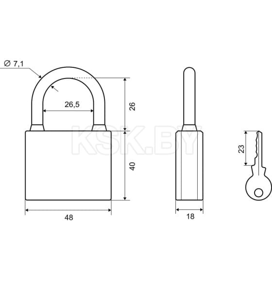 Замок навесной Palladium 303F-50