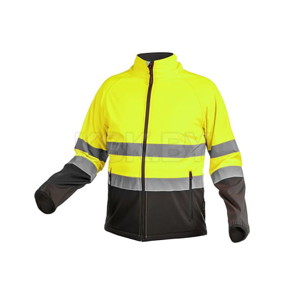Куртка сигнальная SOFTSHELL желтая 3XL (58) HOEGERT (HT5K335-3XL) 