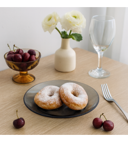 Тарелка десертная стеклянная "Симпатия. Графит" 19,6 см 23с2317