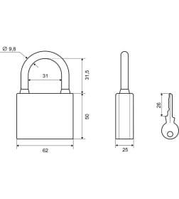 Замок навесной Palladium 303F-60
