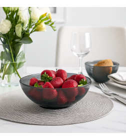 Тарелка глубокая стеклянная "Симпатия. Графит" 20,8 см 23с2316