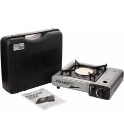 Плита газовая портативная KERAMIC GURU  (TS -200) серая без переходника