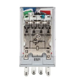 Реле промежуточное с кнопкой и мех. Индикацией RPAt 22/4 5A 220В DC EKF AVERES