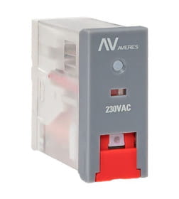 Реле промежуточное с кнопкой и мех. Индикацией RPAt 25/1 12A 230В AC EKF AVERES