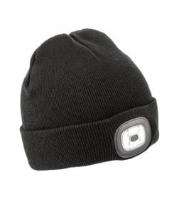 Шапка ОТТО со светодиодным фонариком черная универсальный размер HOEGERT