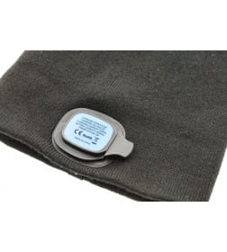 Шапка ОТТО со светодиодным фонариком черная универсальный размер HOEGERT