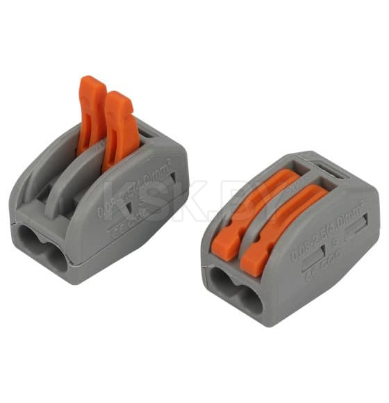 Клемма универсальная 222-412 с рычагами 2-проводная 0.08-2.5/4 мм2 (упаковка 100 шт.) ЭРА NO-225-345 (NO-225-345) 