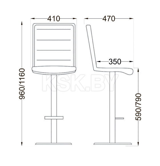 Стул барный DARSY экокожа черный+черный/черный (127699) 