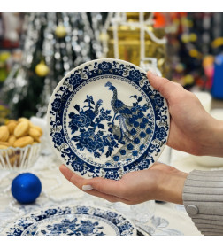 Тарелка десертная "Павлин" 18см, 7" тгк7-1370 гладкий край фарфор Lavenir