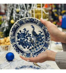 Тарелка десертная "Павлин" 20 см, 8" тгк8-1370 гладкий край фарфор Lavenir