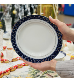 Тарелка мелкая 240 мм "Вечерний звон, кобальт/золото" идиллия 0С1751Ф34