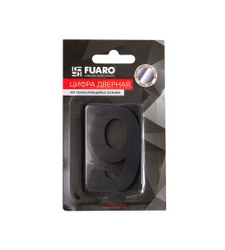 Цифра "9" самоклеящаяся Fuaro SS304 (50х30мм) BL черный