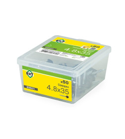 Саморез кровельный 4,8х35 PT1. RAL 8017 (тёмно-коричневый), в пласт. контейнере (упак/50шт)