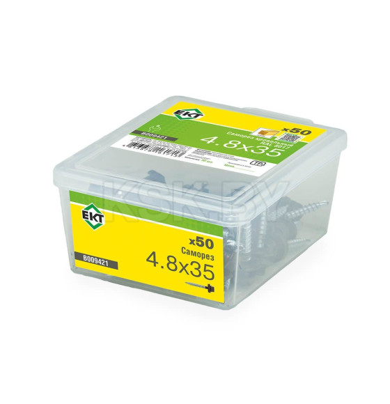 Саморез кровельный 4,8х35 PT1. RAL 8017 (тёмно-коричневый), в пласт. контейнере (упак/50шт) (B009421) 