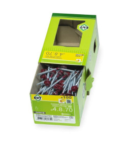 Саморез кровельный с резин. прокл. 4.8х70 сверло PT1, RAL 3005, в коробке с окном, ЕКТ (упак/100шт)