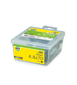 Саморез кровельный с резин. прокл. 4.8x70, сверло PT1, RAL 9005 (черный) в пласт. контейнере, ЕКТ (упак/30шт)