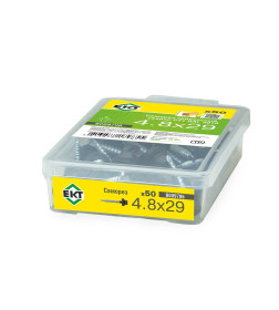 Саморез кровельный с резин. прокл. 4.8x29, сверло PT1, RAL 8019 (серо-коричневый) в пласт. контейнере, ЕКТ (упак/50шт)