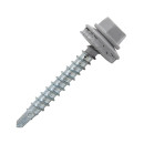 Саморез кровельный с резиновой прокладкой 4.8х29, сверло PT1, RAL 7004 (серый)  STARFIX (упак 200шт) (SMC2-32703-200) 