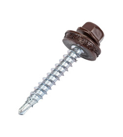 Саморез кровельный с резин. прокл. 4,8х35  PT1. RAL 8017 (темно-коричневый) DAXMER  (уп/250 шт)