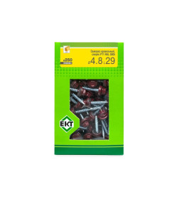 Саморез кровельный с резин. прокл. 4.8х29 сверло PT1, RAL 3005, в коробке с окном, ЕКТ (упак/250шт)