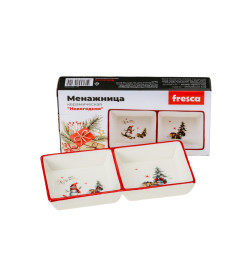 Менажница керамическая "Новогодняя" 20,3*10,2*3,2 см арт. BB102536