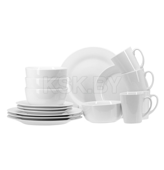 Набор посуды керамической 16 пр (8 тарелок 19/25 см, 4 салатника 15 см, 4 кружки 260 мл) HEBABMB25015 (HEBABMB25015) 